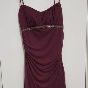 Flowing cocktail dress w/ sequin empire waist